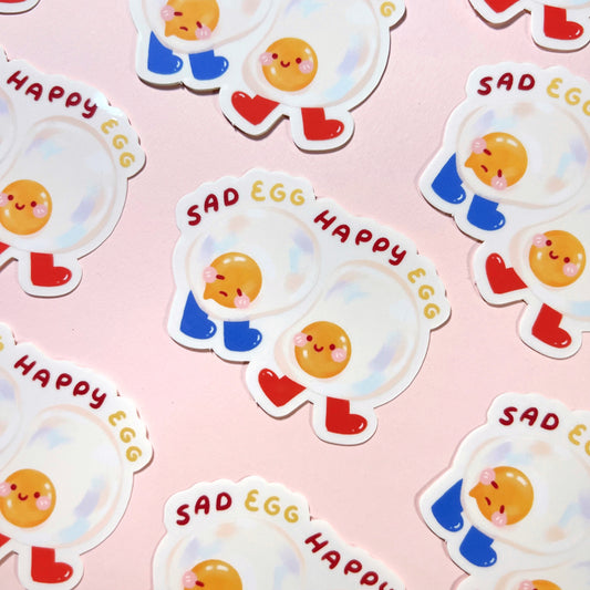 Sad Egg, Happy Egg Vinyl Sticker