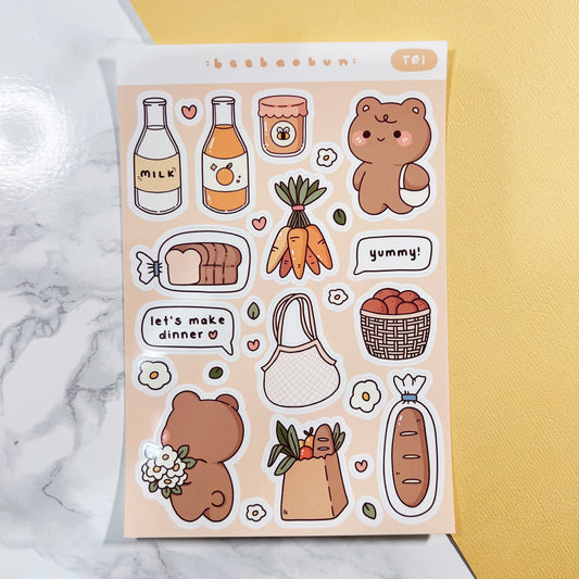 Farmer's Market Bear Sticker Sheet