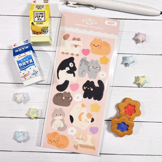 Cute and Silly Cats Sticker Sheet