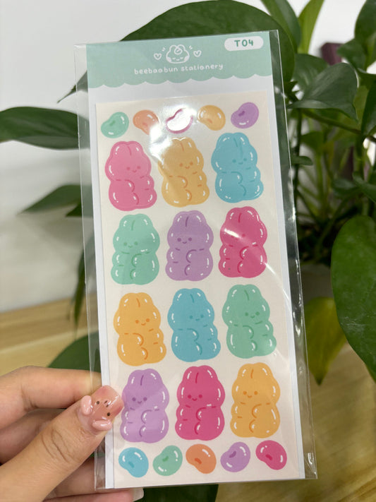 Jelly Bunnies Deco Sticker Sheet